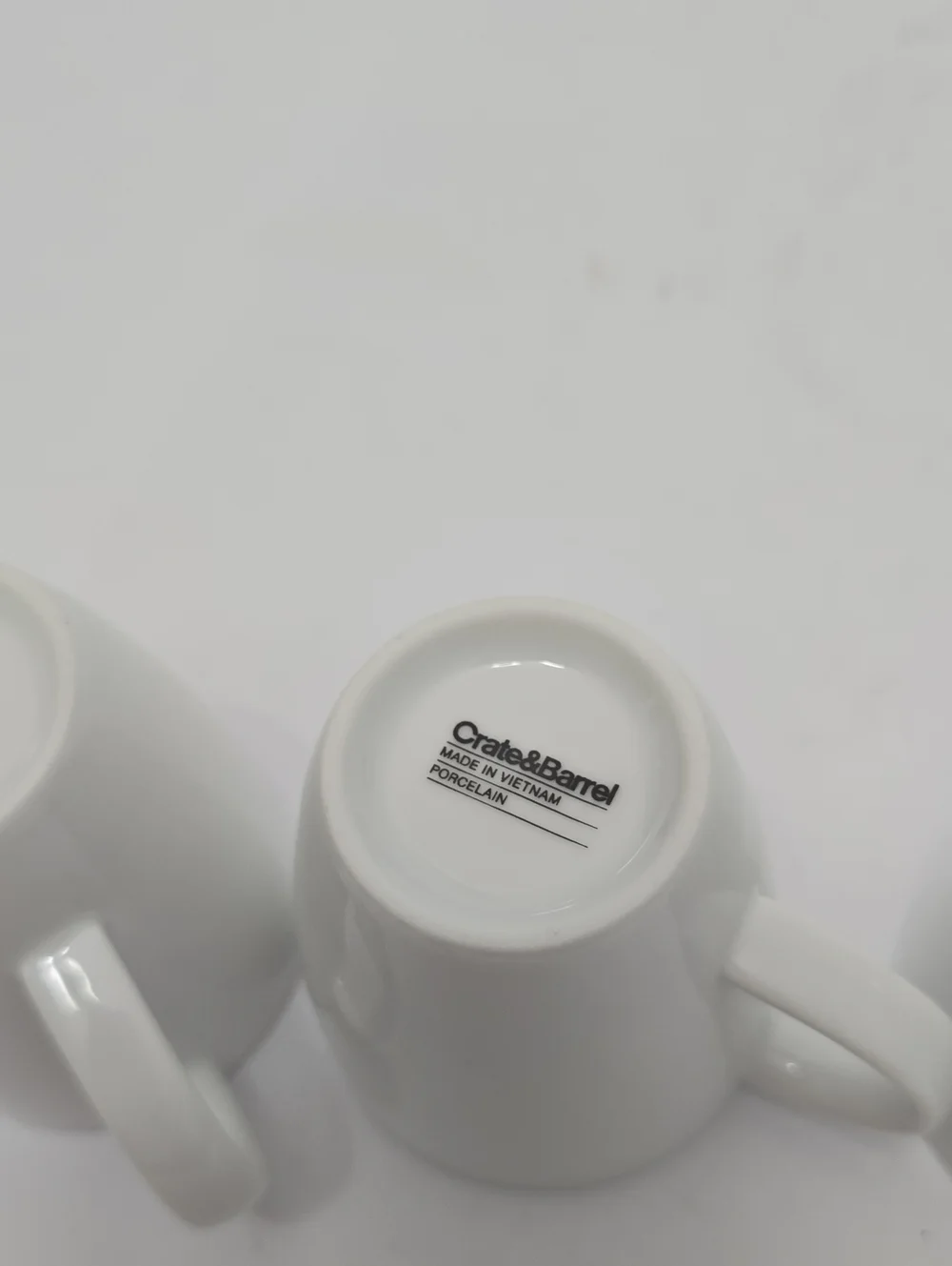 Crate & Barrel Set Of 7 Porcelain White Small Espresso Cups